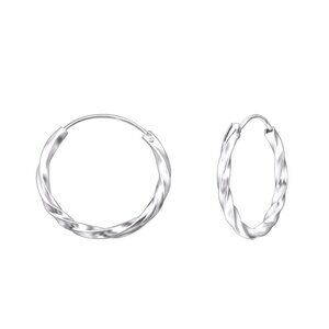 Small Twisted Hoops Sterling Silver Hoop Earrings Rope Texture 20mm